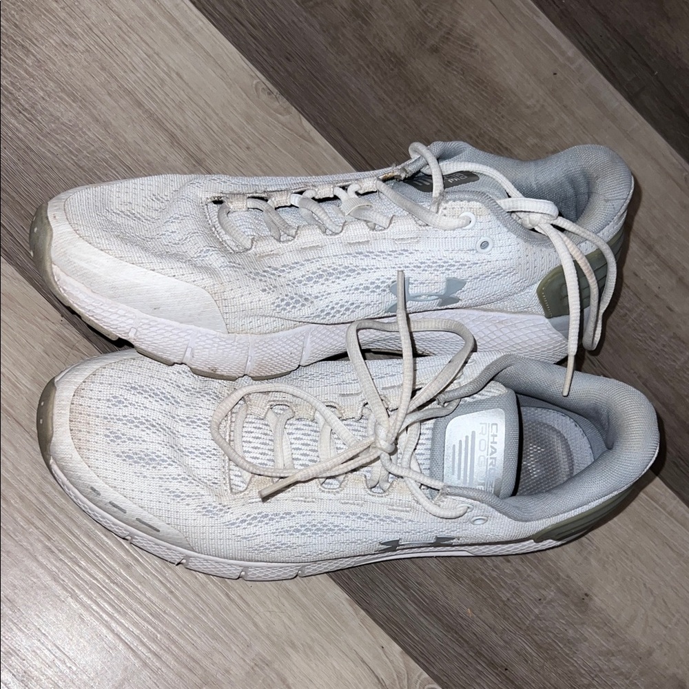 White UA Charged Rogue Sneakers